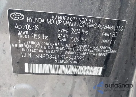2018 Hyundai Elantra Value Edition from USA, damaged, VIN 5NPD84LF3JH344590